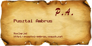 Pusztai Ambrus névjegykártya